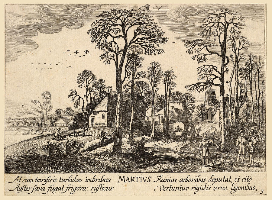 March Drawing by Wenceslaus Hollar