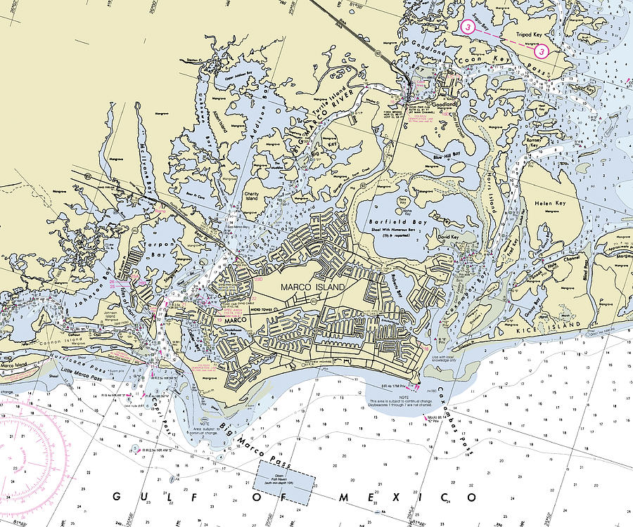 Marco Island Boating Map Marco Island Florida Nautical Chart Digital Art By Sea Koast | Pixels