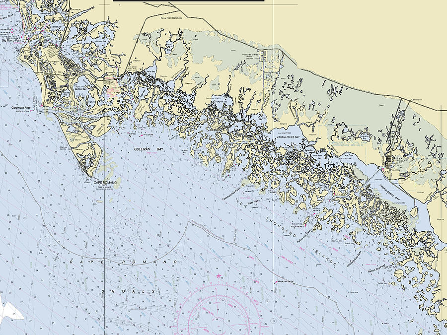 Marco Ten Thousand Islands Florida Nautical Chart Digital Art By Sea