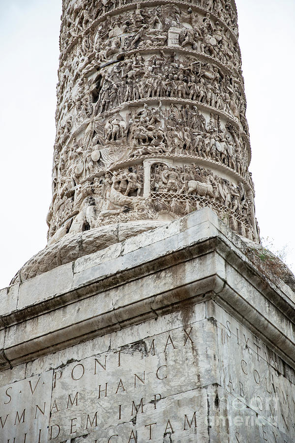 Marcus Aurelius Column Plaza in Rome Italy Photograph by ELITE IMAGE ...