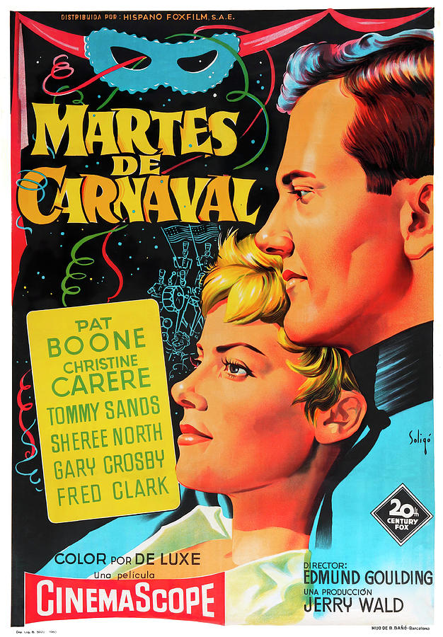 Vintage Mixed Media - Mardi Gras, 1958 - art by Josep Soligo by Movie World Posters