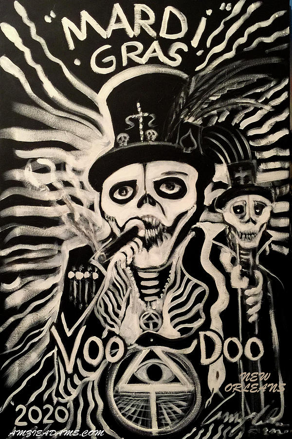 Mardi Gras 2020 Voodoo Painting by Amzie Adams