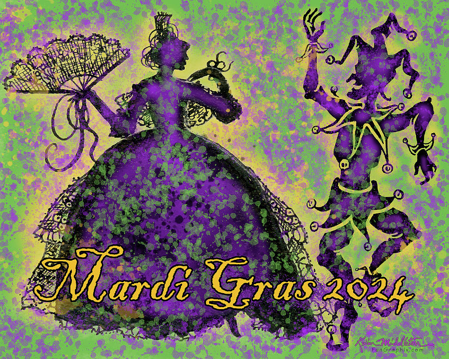 Mardi Gras 2024 Digital Art by Kevin Middleton