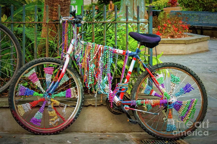 Mardi Gras Bike Painted - NOLA Photograph by Kathleen K Parker