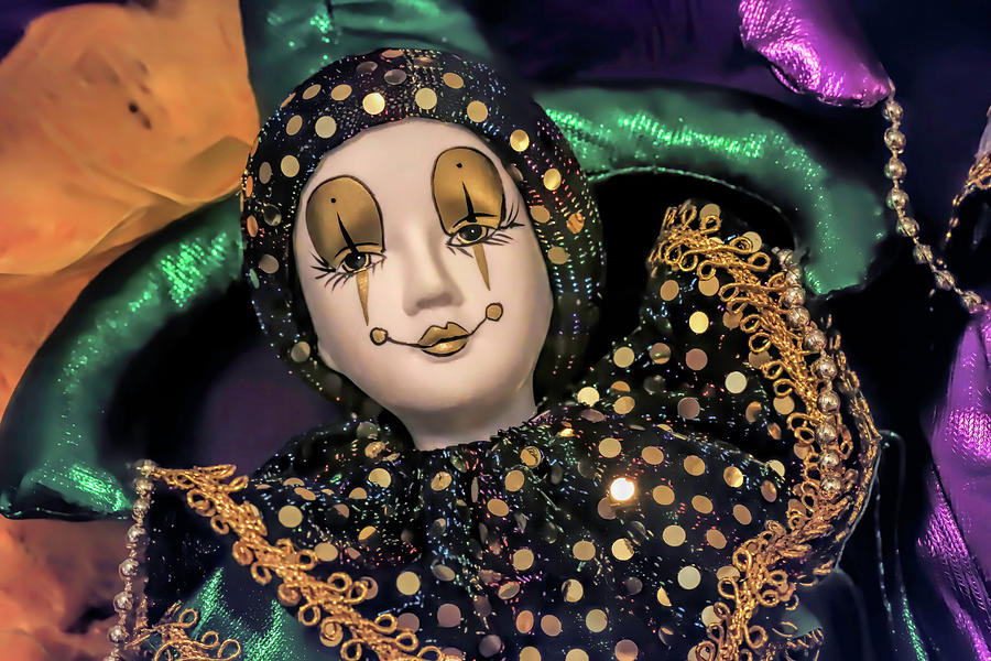 Mardi Gras Doll in Green Photograph by Donna Kennedy