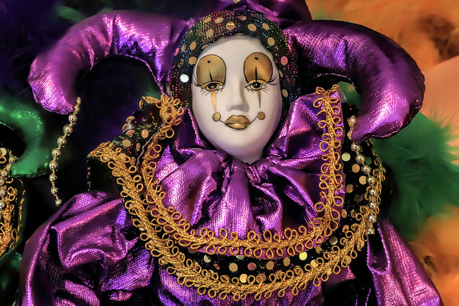 Mardi Gras Doll in Purple Photograph by Donna Kennedy