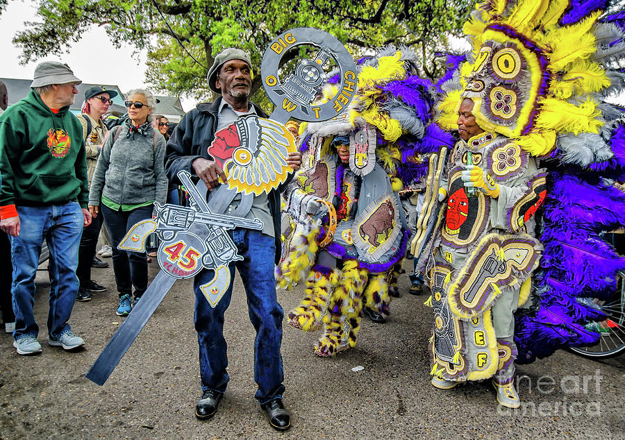 New Orleans Photograph - Mardi Gras Indian Parade Super Sunday- NOLA by Kathleen K Parker