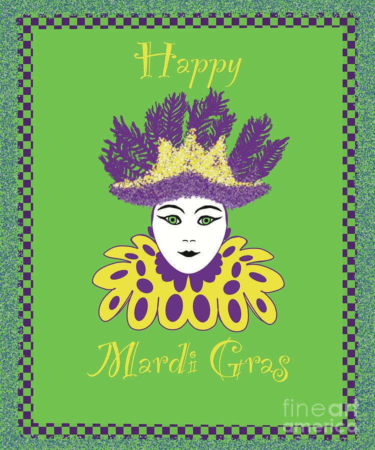 Mardi Gras Lady Digital Art by Annette M Stevenson