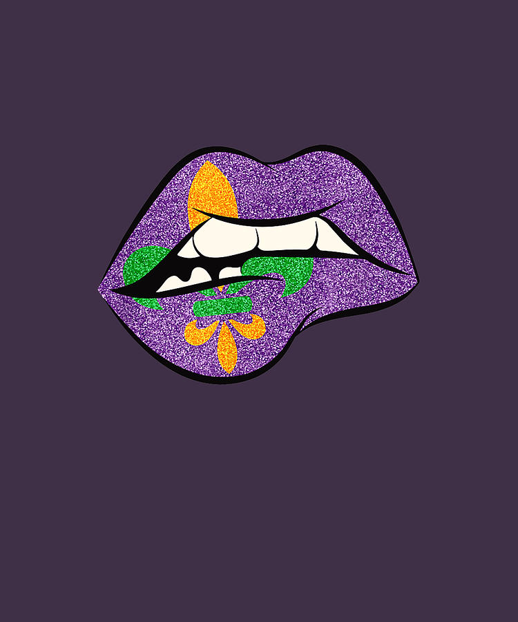 Mardi Gras Mouth Tee - Fleurty Girl