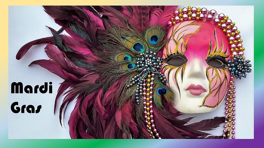 Mardi Gras Magenta Mask Photograph by Nancy Ayanna Wyatt