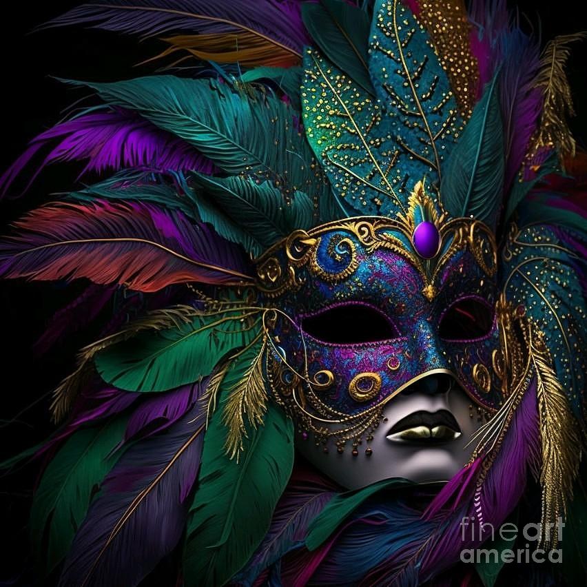 Mardi Gras Mask 3 Digital Art by Jimmy Clark