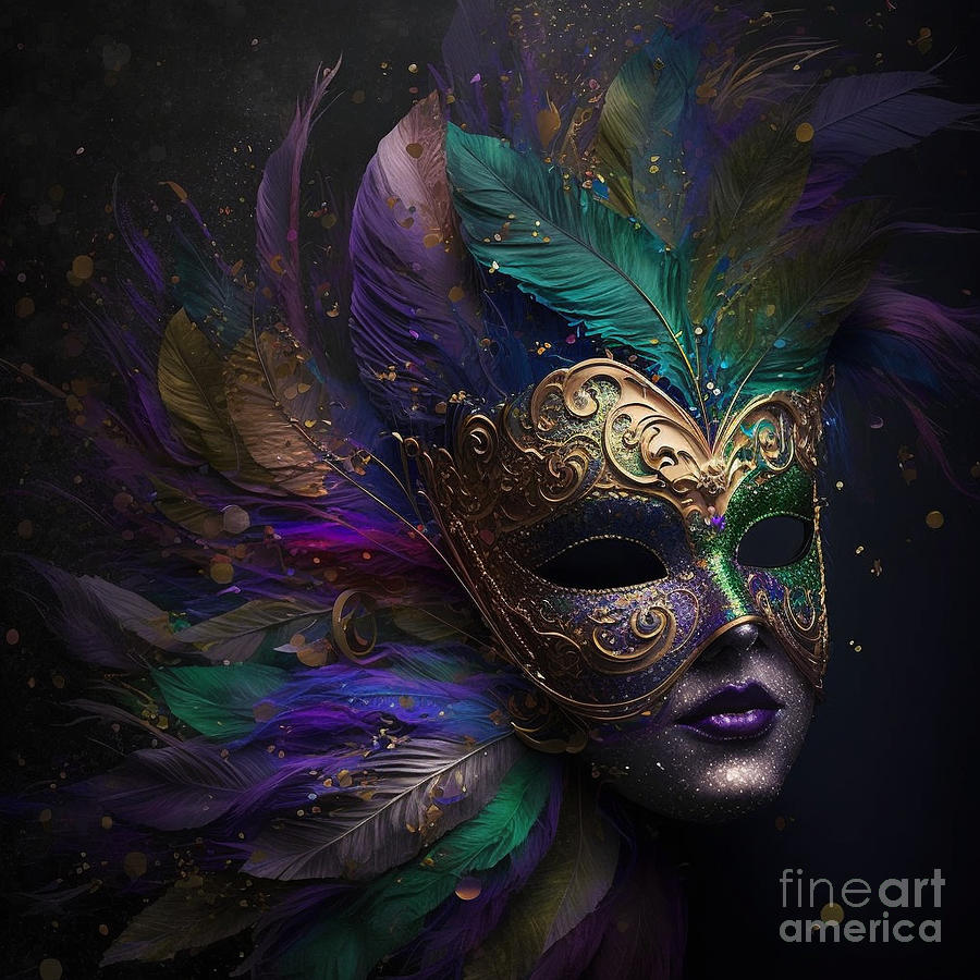 Mardi Gras Mask 4 Digital Art by Jimmy Clark
