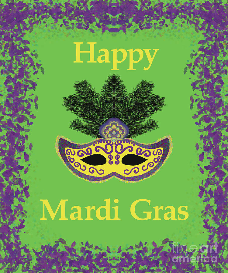 Mardi Gras Mask Time Digital Art by Annette M Stevenson