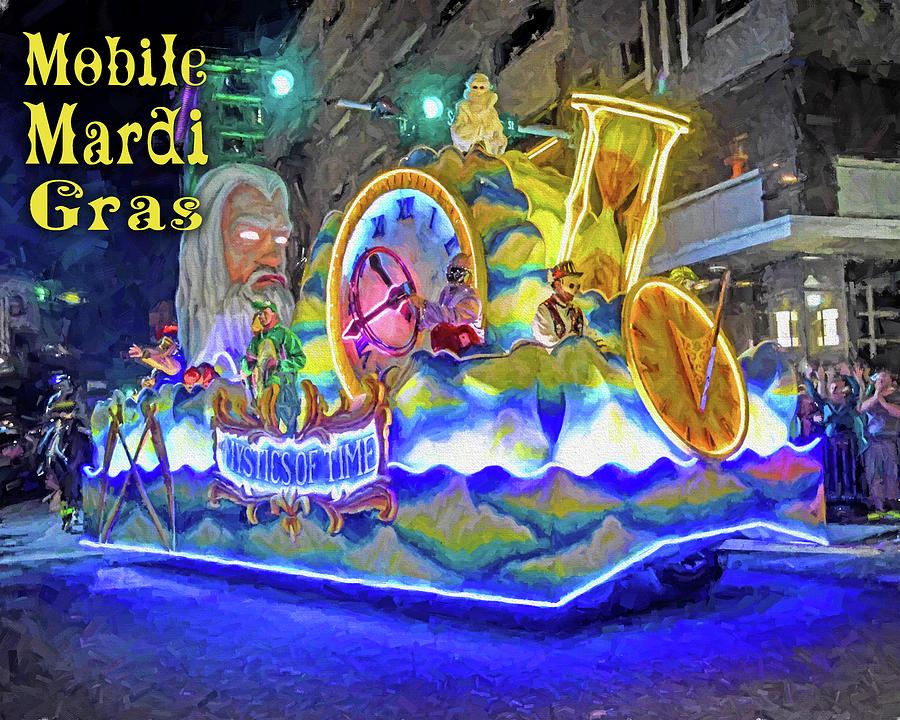 Mardi Gras MOT Float  with Mobile Mardi Logo Photograph by Michael Thomas