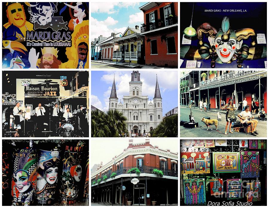 Mardi Gras - New Orleans - A Collage Photograph by Dora Sofia Caputo