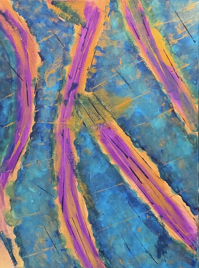 Purple Painting - MardiGras Splash by Regina Briscoe