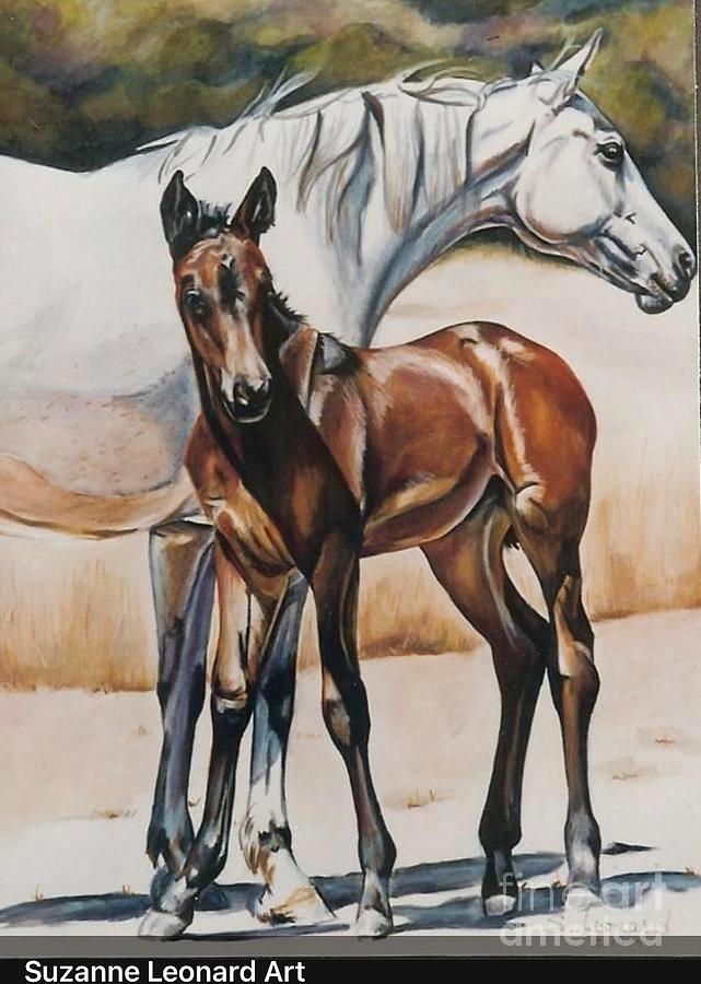 Horse Painting - Mare and Foal by Suzanne Leonard