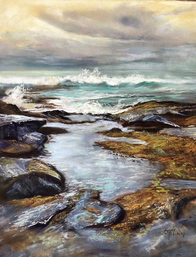 Marengo Rock Pools Painting by Lynda Robinson