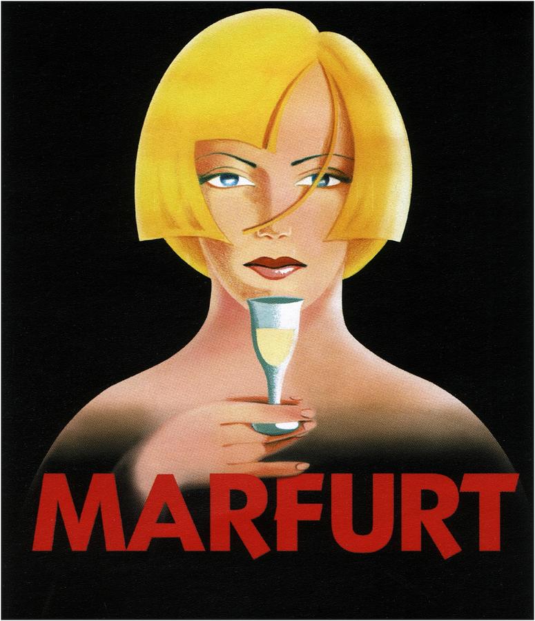 Marfurt - Minimal Champagne Advertising Poster - Vintage Poster Digital Art by Studio Grafiikka