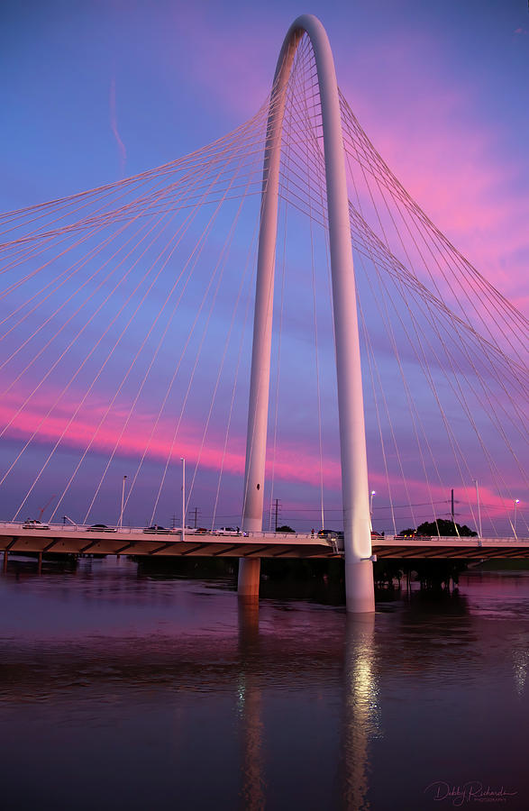 Margaret Hunt Hill Bridge at sunset Photograph by Debby Richards