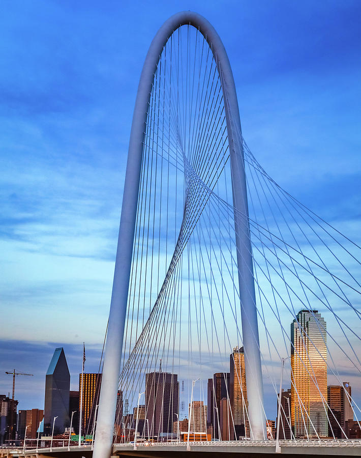 Dallas Photograph - Margaret Hunt Hill Bridge Vertical Sunset by Dan Sproul
