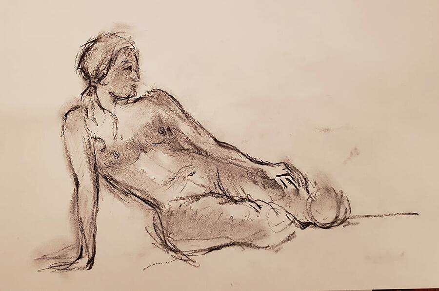 Charcoal Drawing - Margaret in Dec by Stephanie Dahlberg