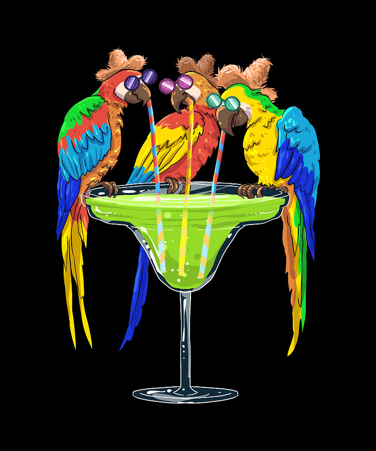  Margarita drinking Pirate Parrot Polly Wants a