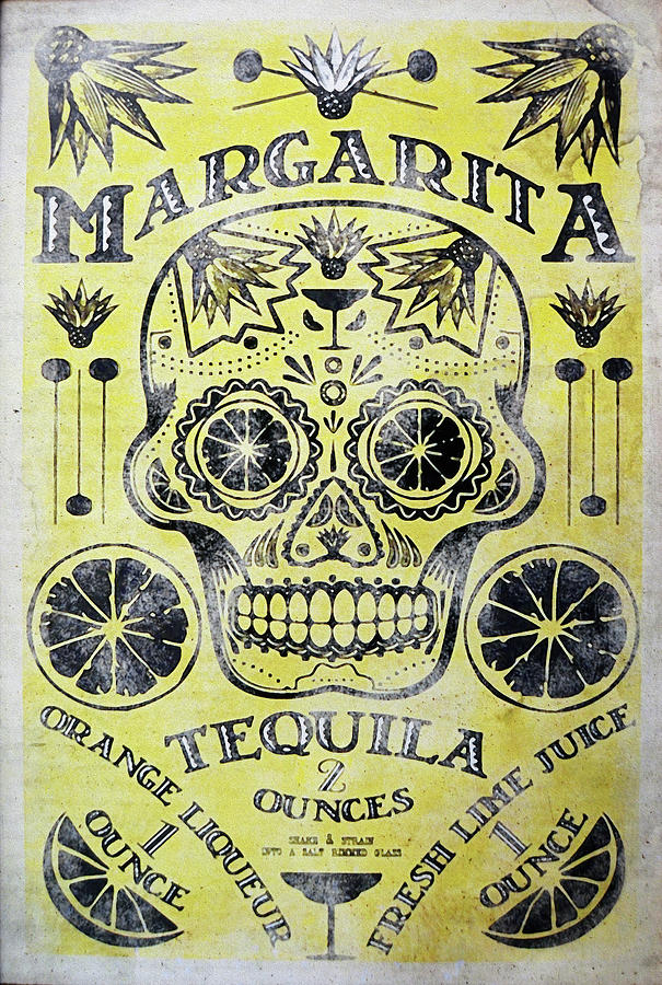 Margarita Recipe Yellow Digital Art Digital Art by Shawn O'Brien - Fine ...