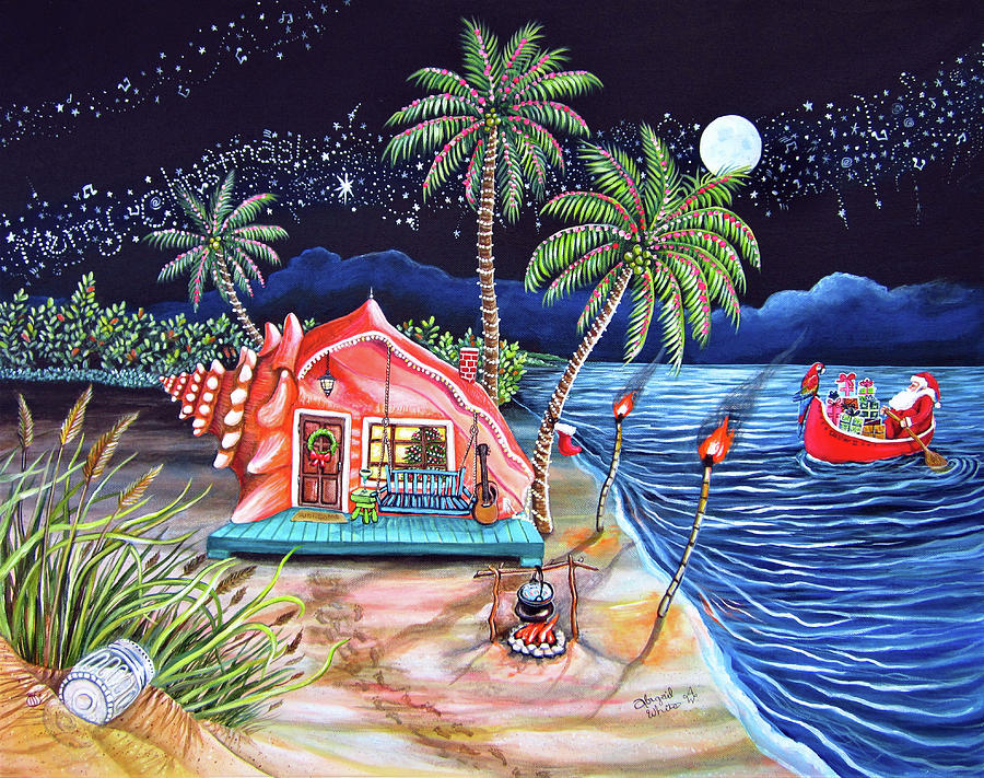 Christmas Painting - Margaritaville Conch Christmas by Abigail White