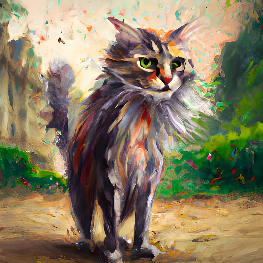Margie The Cat Digital Art by Beverly Read