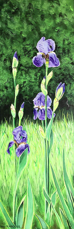 Margies Irises Painting by Karl Wagner