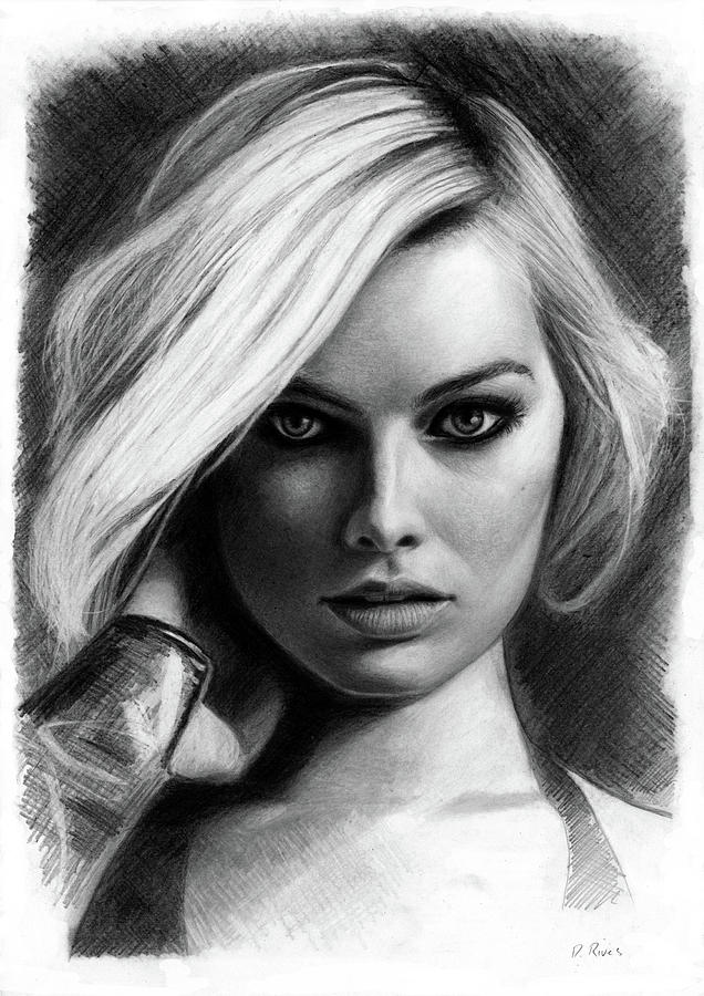 Easy Drawing Margot Robbie from Birds of Prey one hour sketch Harley Quinn   YouTube