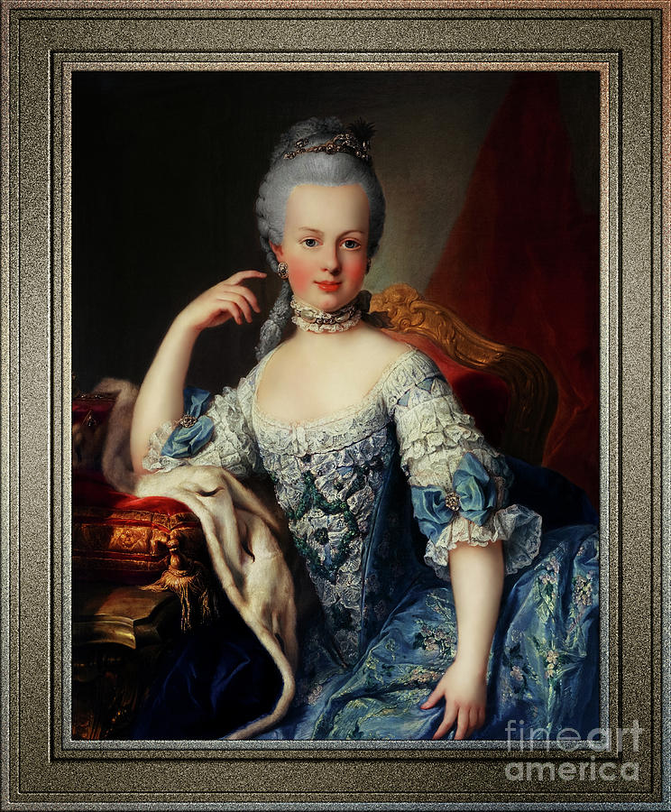 Maria Antoniette of Austria by Martin van Meytens Old Masters Classical Fine Art Reproduction Painting by Rolando Burbon