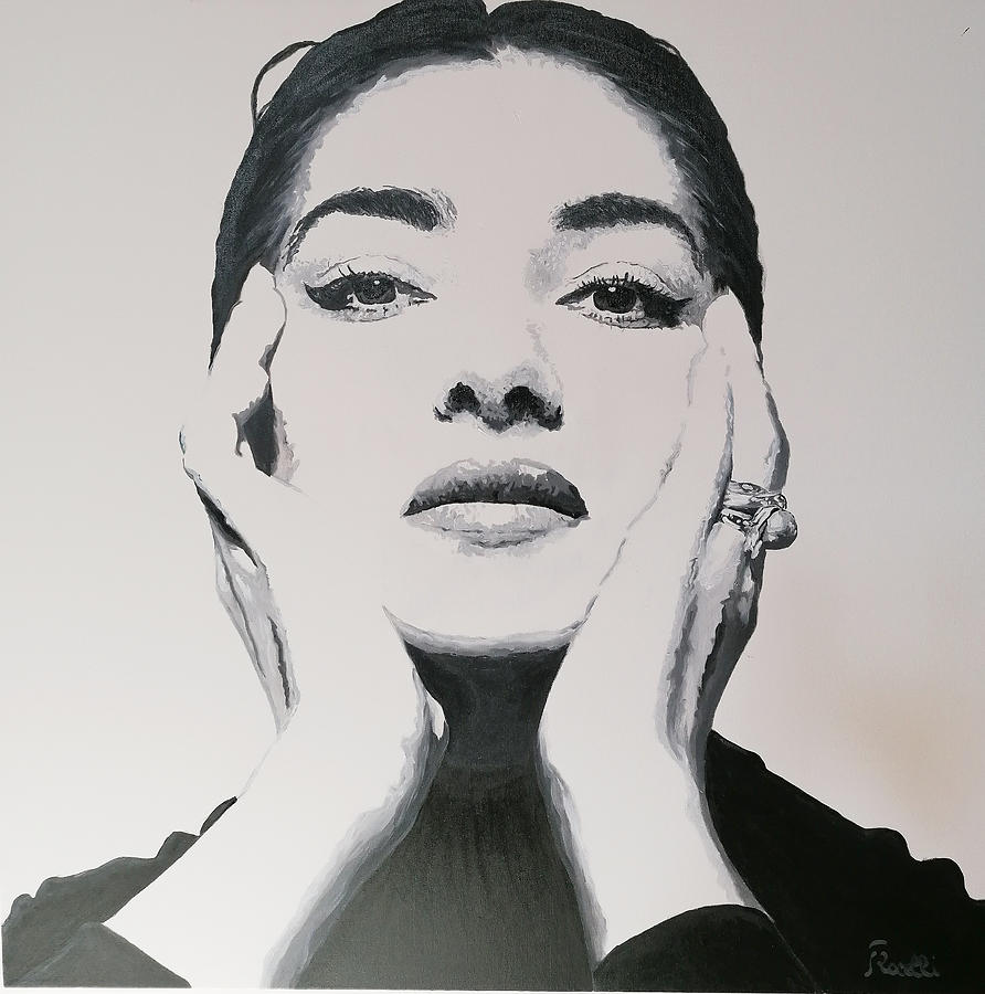 Black And White Painting - Maria Callas by Francesca Rocelli