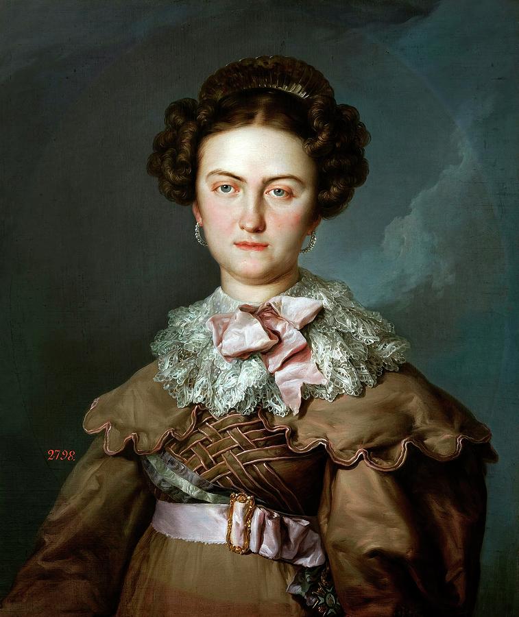 Maria Josepha Amalia of Saxony, Queen of Spain, ca. 1828, Spanish School. Painting by Vicente Lopez Portana -1772-1850-