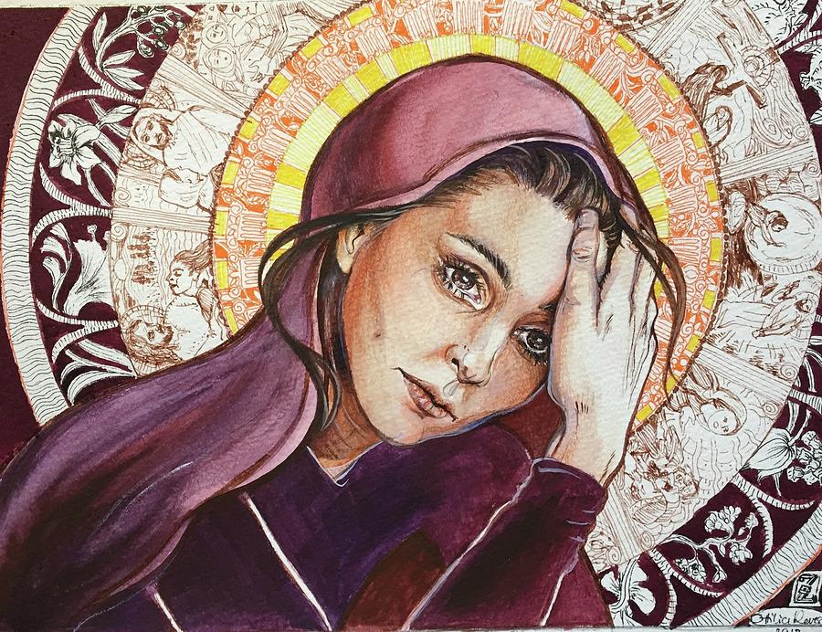 Portrait Painting - Maria Magdalene by Ottilia Revesz