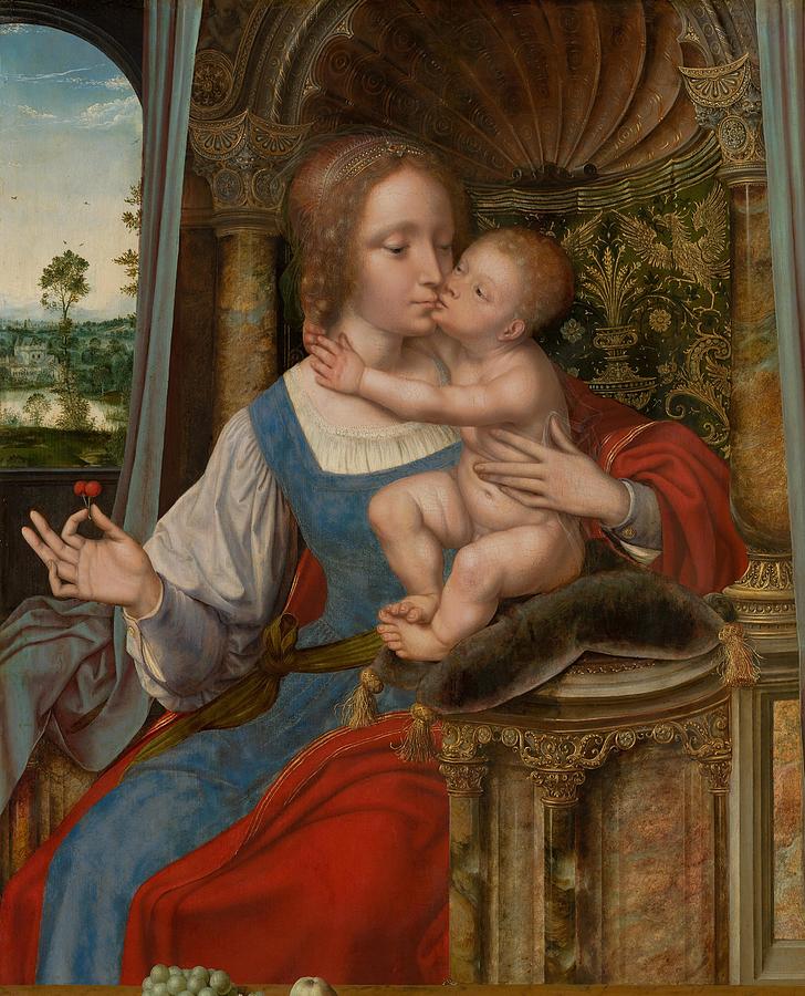 Maria met kind The Virgin and Child Painting by Quinten Metsys - Fine ...