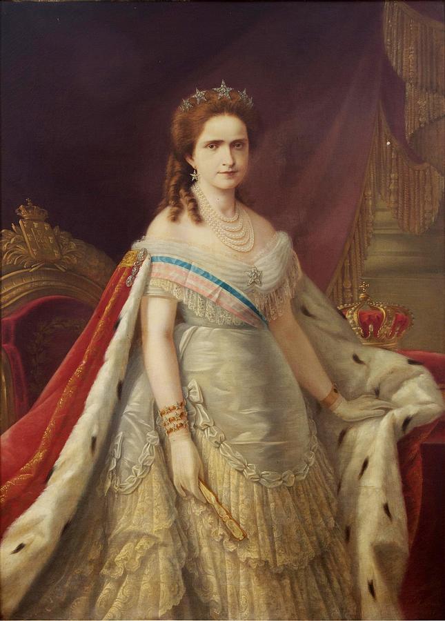 Maria Pia de Saboya reina consorte de Portugal Painting by F Machado ...