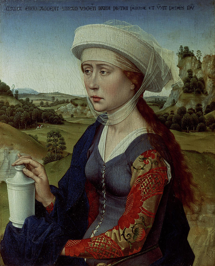 Maria - The Magdalena - Xv Century. Rogier Van Der Weyden -1399-1464- Rogier De La Pas. Painting by Rogier Van Der Weyden -1399-1464- Rogier De La Pas