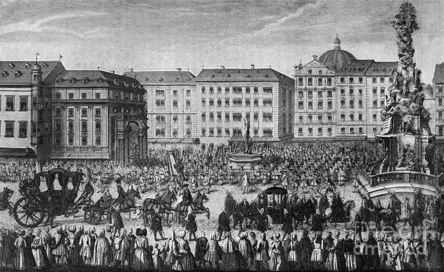 Maria Theresa Procession, 1740 Drawing by Granger