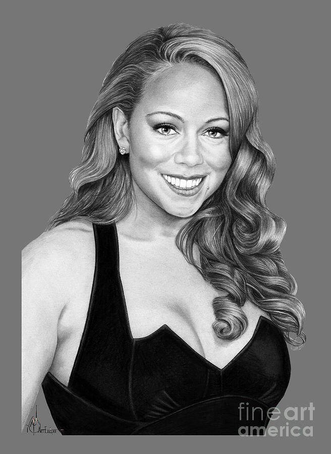 Mariah Carey Drawing Drawing by Murphy Art Elliott