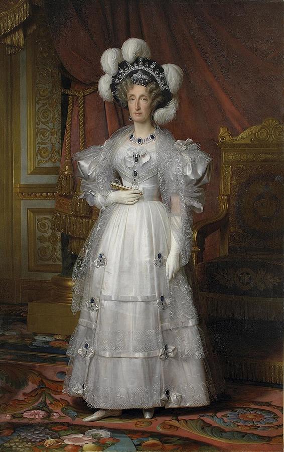  Marie-Amelie de Bourbon, princesse des Deux-Siciles  reine des Francais Painting by Louis Hersent
