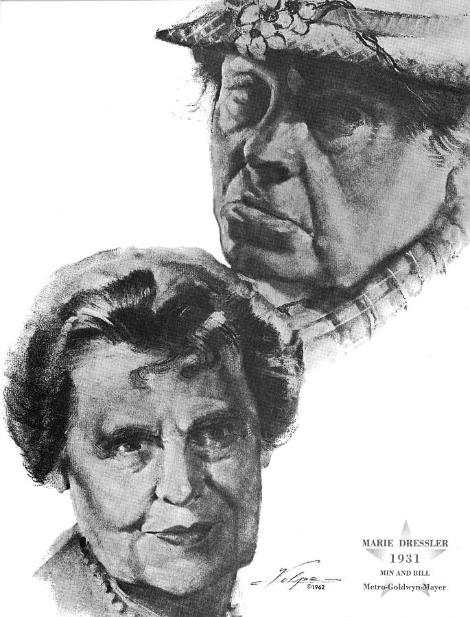 Hollywood Drawing - Marie Dressler by Volpe by Movie World Posters