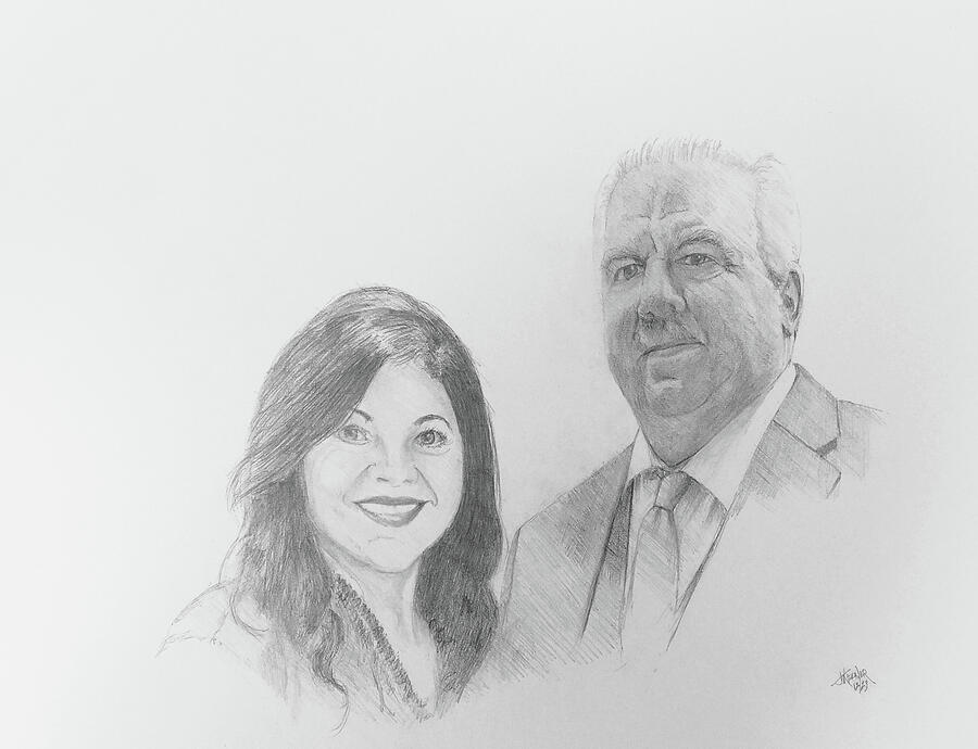 Marietta and Steve Drawing by Joel Keener Marietta and Steve Drawing by Joel Keener