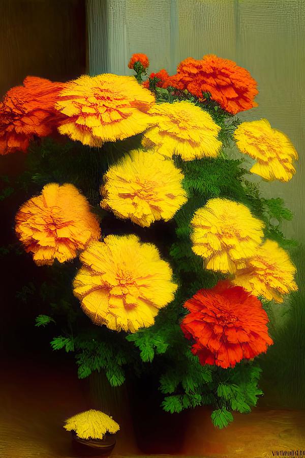 Marigold Planter Digital Art by Sterling and Thorn Marigold Planter Digital Art by Sterling and Thorn