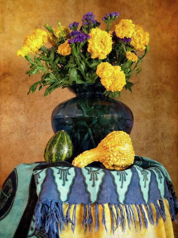 Marigolds and Gourds by Sandra Selle Rodriguez Marigolds and Gourds by Sandra Selle Rodriguez