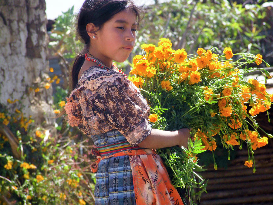 Marigolds, Totonicapan Guatemala 2007 Photograph by Michael Chiabaudo