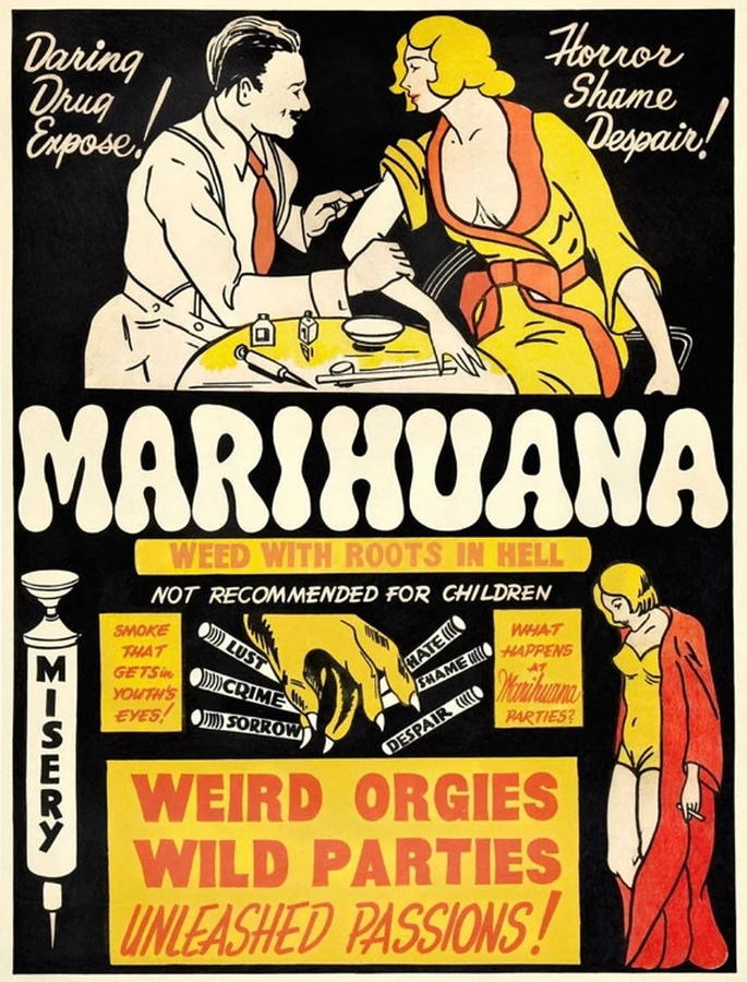 Vintage Drawing - MARIHUANA - Marijuana - Vintage Movie Film by Restored Vintage Shop