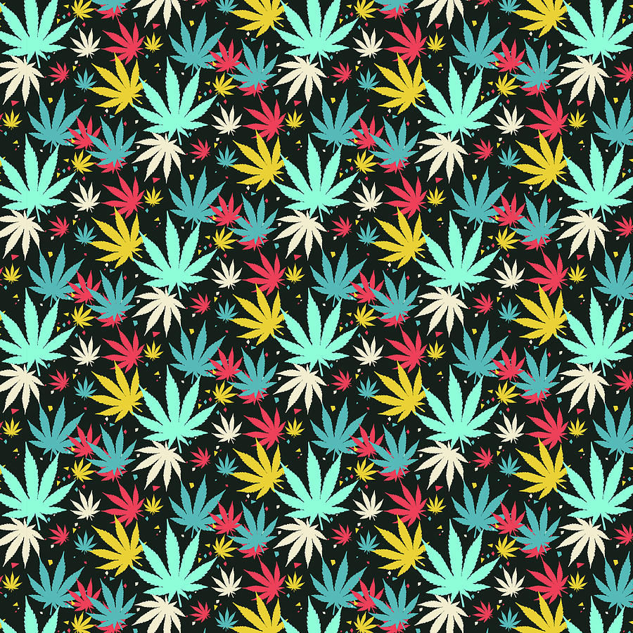 Marijuana 420 Cannabis Weed Pattern Gift Digital Art by Philip