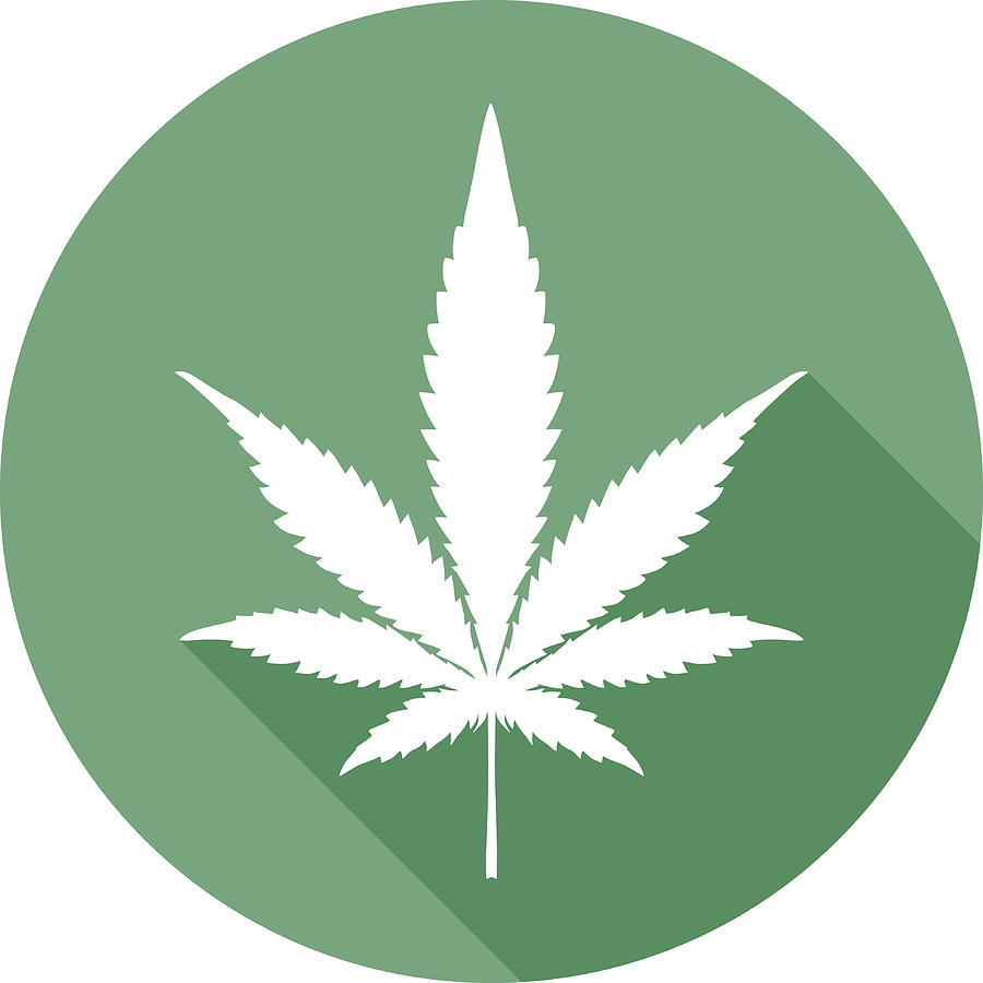 Marijuana Round Icon Drawing by RobinOlimb